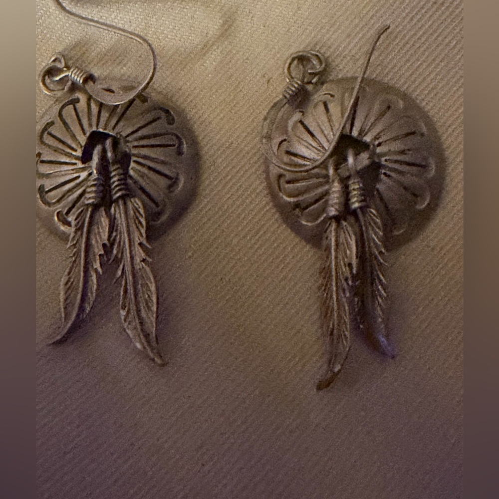 Sterling Dream Catcher with 2 Feather Earrings